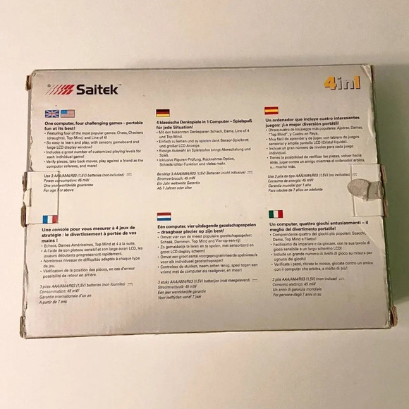 Vintage 1999 Saitek Electronic 4 in 1 Game Chess Checkers Line of 4  Top Mind - Picture 2 of 16